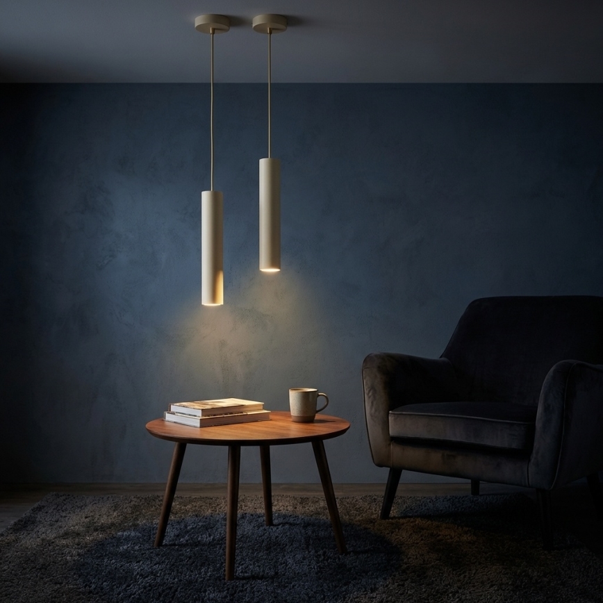 Brilagi - Pakabinamas šviestuvas ant troselio 1xGU10/15W/230V smėlinė/auksinė