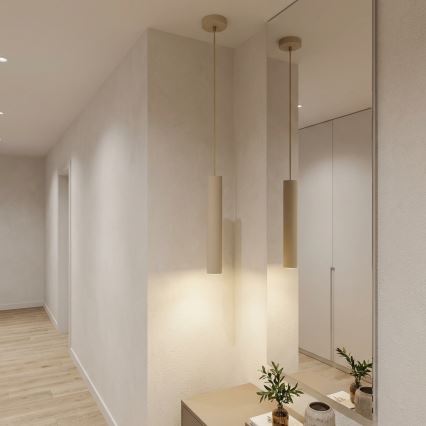 Brilagi - Pakabinamas šviestuvas ant troselio 1xGU10/15W/230V smėlinė/auksinė