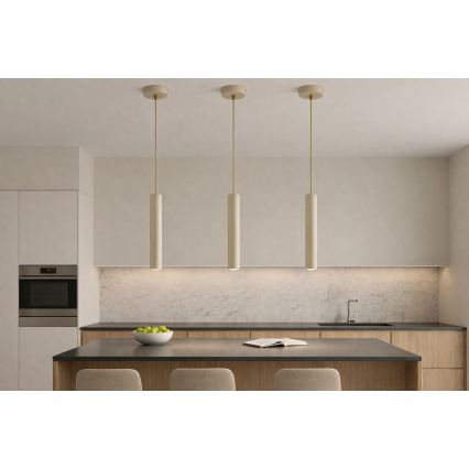 Brilagi - Pakabinamas šviestuvas ant troselio 1xGU10/15W/230V smėlinė/auksinė