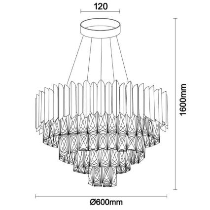 Brilagi - Pakabinamas šviestuvas ant troselio CARLOS 9xE14/40W/230V Ø 60 cm