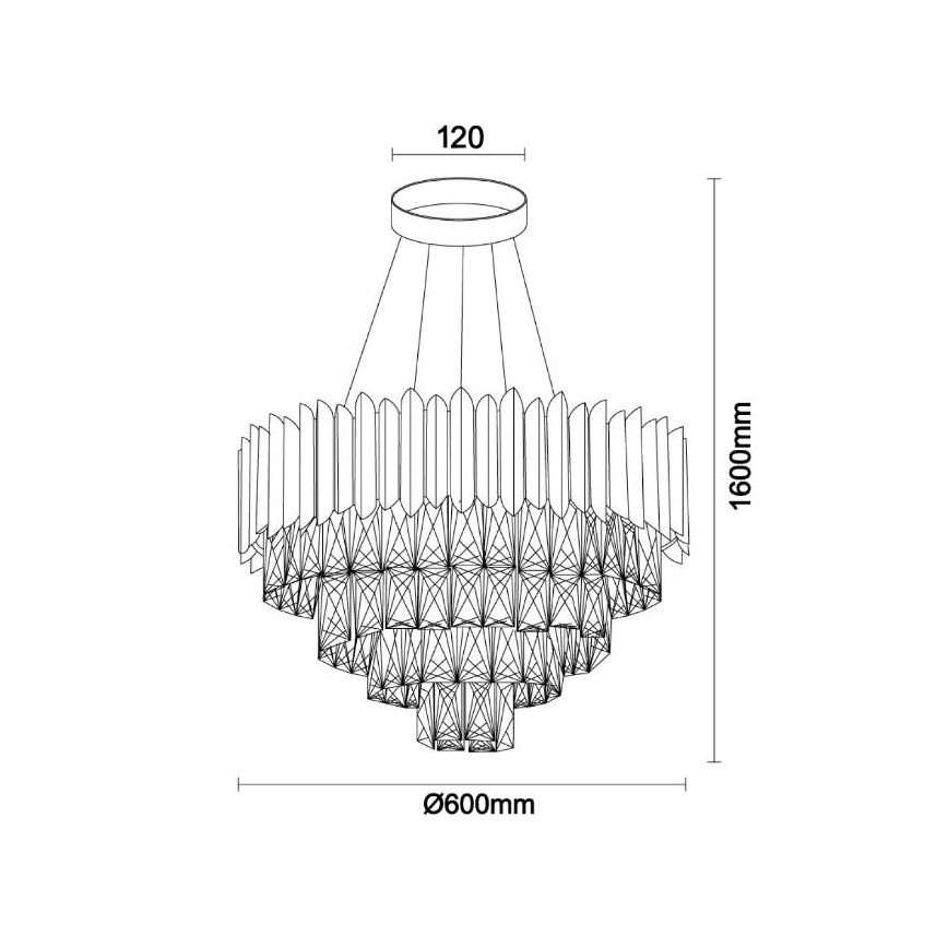 Brilagi - Pakabinamas šviestuvas ant troselio CARLOS 9xE14/40W/230V Ø 60 cm