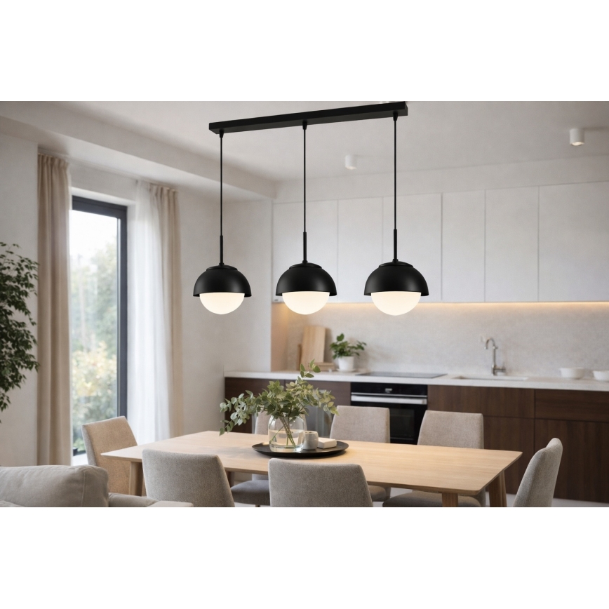 BRILAGI - Pakabinamas šviestuvas ant troselio COSMO 3xE27/60W/230V juodas