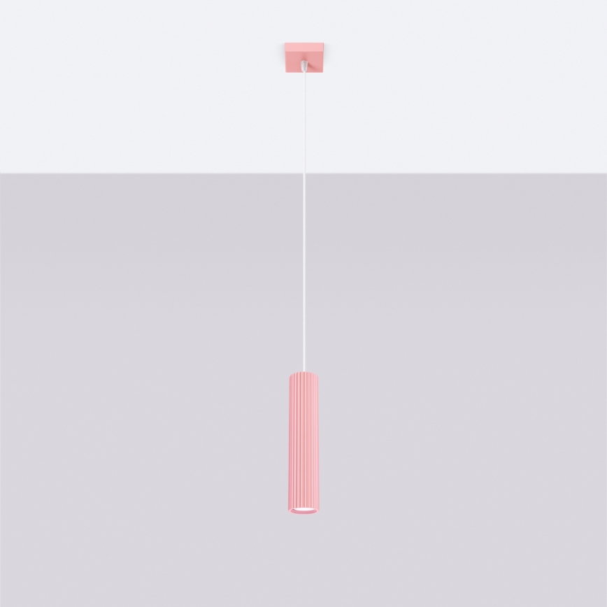 Brilagi - Pakabinamas šviestuvas ant troselio CRESTO 1xGU10/10W/230V rožinis