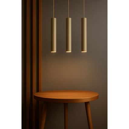 Brilagi - Pakabinamas šviestuvas ant troselio TUBE 1xGU10/15W/230V smėlinė/auksinė