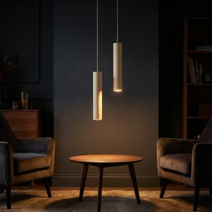 Brilagi - Pakabinamas šviestuvas ant troselio TUBE 1xGU10/15W/230V smėlinė/auksinė