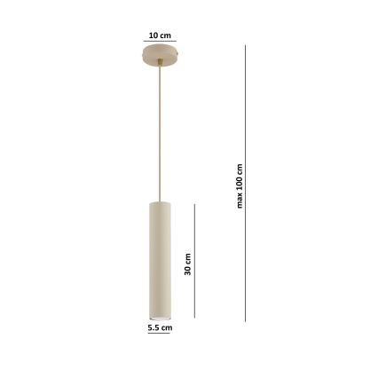 Brilagi - Pakabinamas šviestuvas ant troselio TUBE 1xGU10/15W/230V smėlinė/auksinė