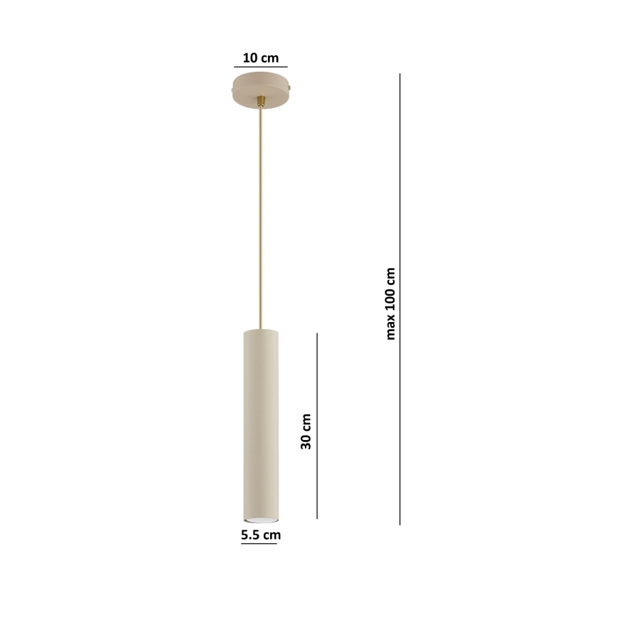 Brilagi - Pakabinamas šviestuvas ant troselio TUBE 1xGU10/15W/230V smėlinė/auksinė