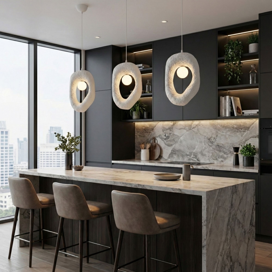 Brilagi - Pakabinamas šviestuvas ant troselio WABI SABI 1xG9/8W/230V, baltas