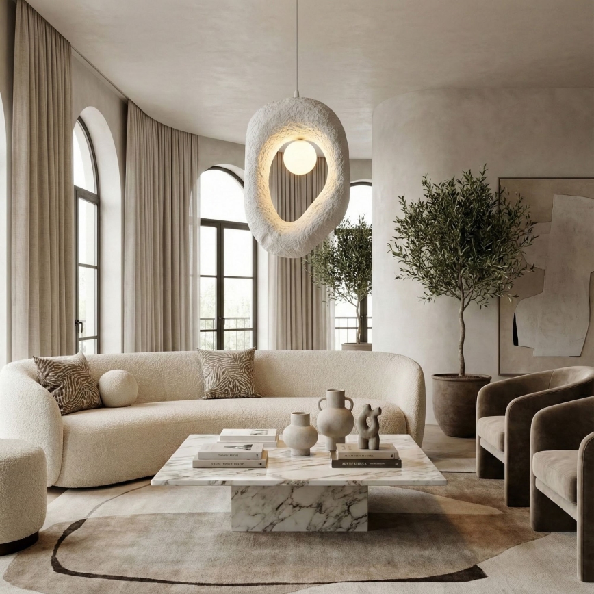 Brilagi - Pakabinamas šviestuvas ant troselio WABI SABI 1xG9/8W/230V, baltas