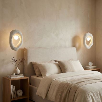 Brilagi - Pakabinamas šviestuvas ant troselio WABI SABI 1xG9/8W/230V, baltas