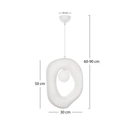 Brilagi - Pakabinamas šviestuvas ant troselio WABI SABI 1xG9/8W/230V, baltas