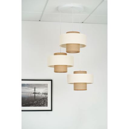 Brilagi - Pakabinamas šviestuvas ant laido DALLAS 3xE27/15W/230V ruda/kremine/balta