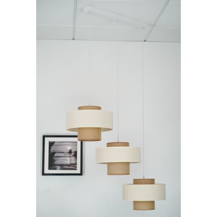 Brilagi - Pakabinamas šviestuvas ant laido DALLAS 3xE27/15W/230V ruda/kremine/balta