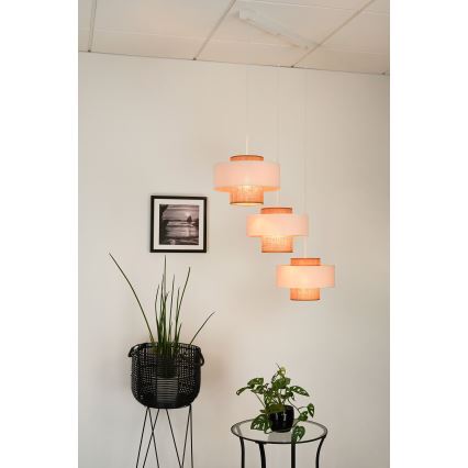 Brilagi - Pakabinamas šviestuvas ant laido DALLAS 3xE27/15W/230V ruda/kremine/balta