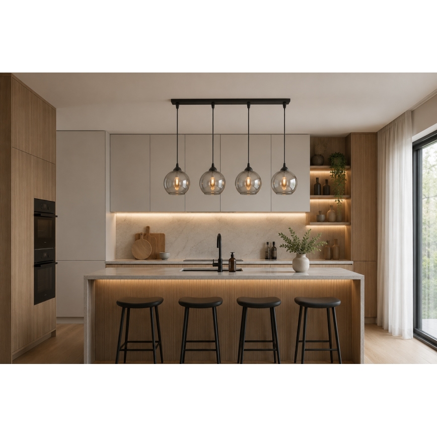 Brilagi - pakabinamas šviestuvas DIOR 4xE27/60W/230V juoda/dūminė pilka