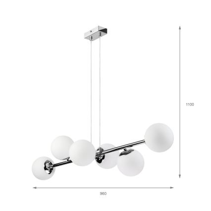 Brilagi - Pakabinamas šviestuvas MALONY 6xE14/20W/230V blizgus chromas