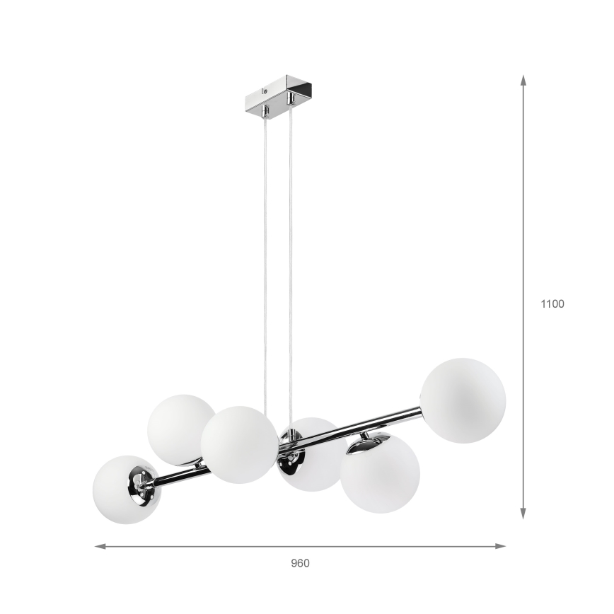 Brilagi - Pakabinamas šviestuvas MALONY 6xE14/20W/230V blizgus chromas