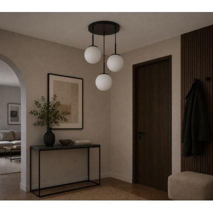 BRILAGI - pakabinamas šviestuvas MILO su laidu 3xE27/60W/230V juodas