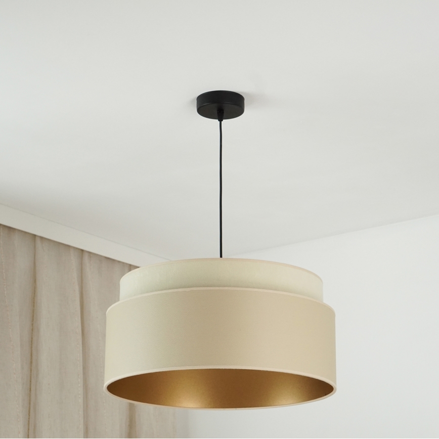 Brilagi - Pakabinamas šviestuvas ant laido OREGON VEGE 1xE27/15W/230V skersmuo 45 cm smėlio spalvos