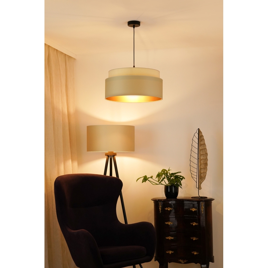 Brilagi - Pakabinamas šviestuvas ant laido OREGON VEGE 1xE27/15W/230V skersmuo 45 cm smėlio spalvos