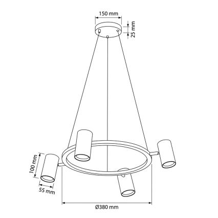 BRILAGI - Pakabinamas šviestuvas SELE su laidu 4xGU10/30W/230V balta