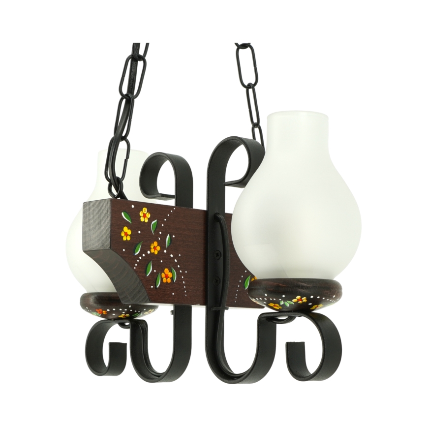 Brilagi - Pakabinamas šviestuvas su grandine QUEEN 2xE14/40W/230V bukas/vengė