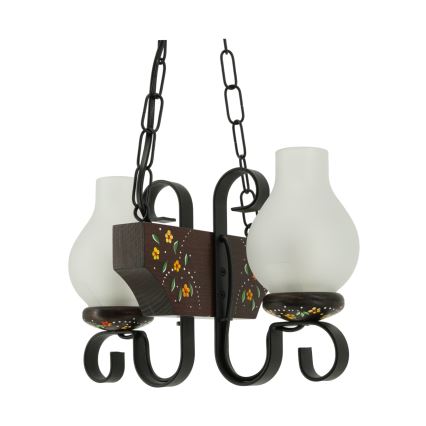 Brilagi - Pakabinamas šviestuvas su grandine QUEEN 2xE14/40W/230V bukas/vengė