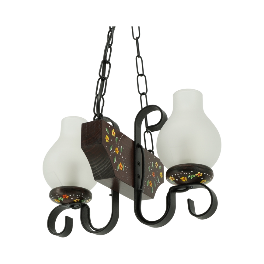 Brilagi - Pakabinamas šviestuvas su grandine QUEEN 2xE14/40W/230V bukas/vengė