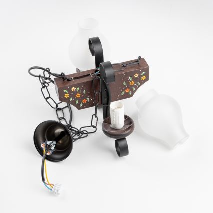 Brilagi - Pakabinamas šviestuvas su grandine QUEEN 2xE14/40W/230V bukas/vengė