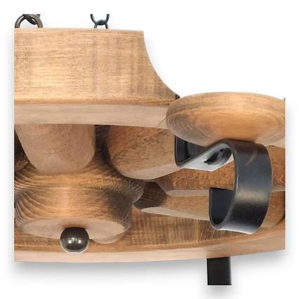 Brilagi - Pakabinamas šviestuvas su grandine ROATA 8xE14/40W/230V, skersmuo 70 cm, iš buko