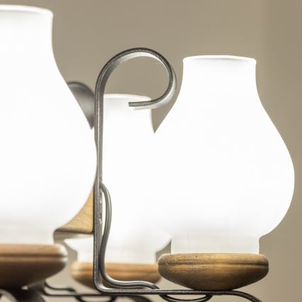 Brilagi - Pakabinamas šviestuvas su grandine ROATA 8xE14/40W/230V, skersmuo 70 cm, iš buko