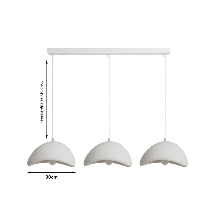 BRILAGI - Pakabinamas šviestuvas su kabeliu WABI SABI 3xE27/60W/230V baltas