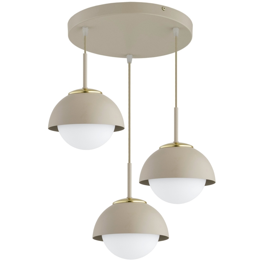 Brilagi - Pakabinamas šviestuvas su laidu COSMO 3xE27/60W/230V smėlio/auksinė