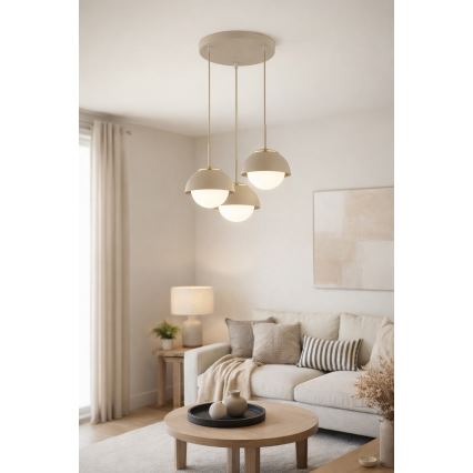 Brilagi - Pakabinamas šviestuvas su laidu COSMO 3xE27/60W/230V smėlio/auksinė
