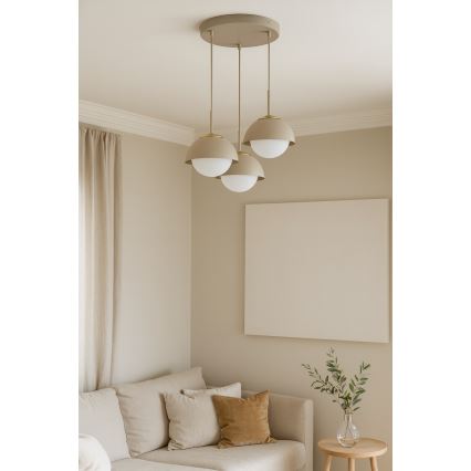 Brilagi - Pakabinamas šviestuvas su laidu COSMO 3xE27/60W/230V smėlio/auksinė