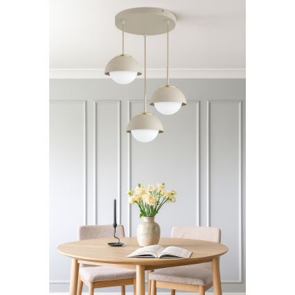 Brilagi - Pakabinamas šviestuvas su laidu COSMO 3xE27/60W/230V smėlio/auksinė