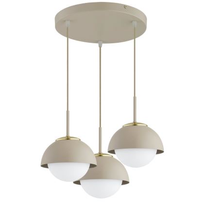 Brilagi - Pakabinamas šviestuvas su laidu COSMO 3xE27/60W/230V smėlio/auksinė