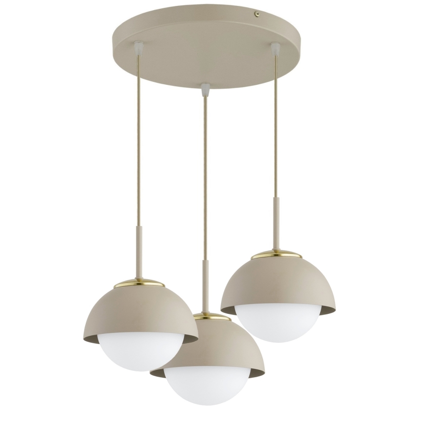 Brilagi - Pakabinamas šviestuvas su laidu COSMO 3xE27/60W/230V smėlio/auksinė