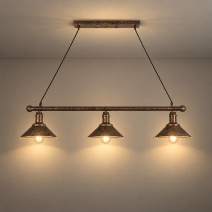 BRILAGI - Pakabinamas šviestuvas su laidu FORGE 3xE27/60W/230V varinis/patina