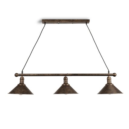 BRILAGI - Pakabinamas šviestuvas su laidu FORGE 3xE27/60W/230V varinis/patina