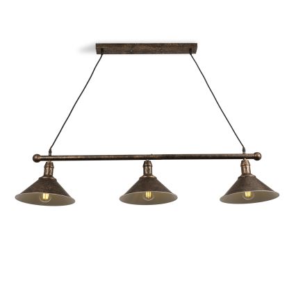 BRILAGI - Pakabinamas šviestuvas su laidu FORGE 3xE27/60W/230V varinis/patina