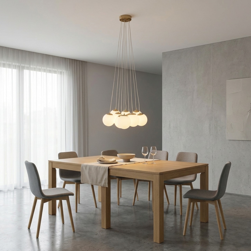 Brilagi - Pakabinamas šviestuvas su laidu GLOBE 10xE14/15W/230V baltas