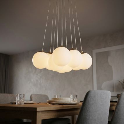 Brilagi - Pakabinamas šviestuvas su laidu GLOBE 10xE14/15W/230V baltas