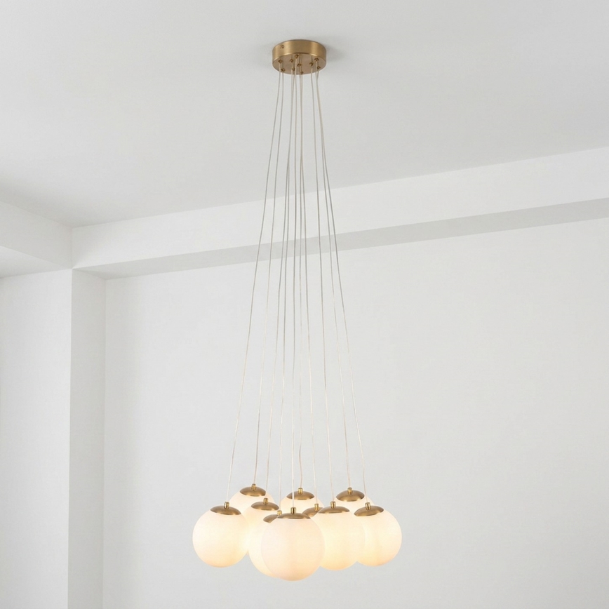 Brilagi - Pakabinamas šviestuvas su laidu GLOBE 10xE14/15W/230V baltas