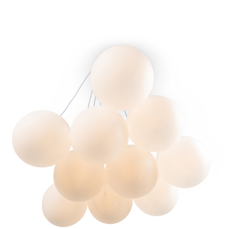 Brilagi - Pakabinamas šviestuvas su laidu GLOBE 10xE14/15W/230V baltas