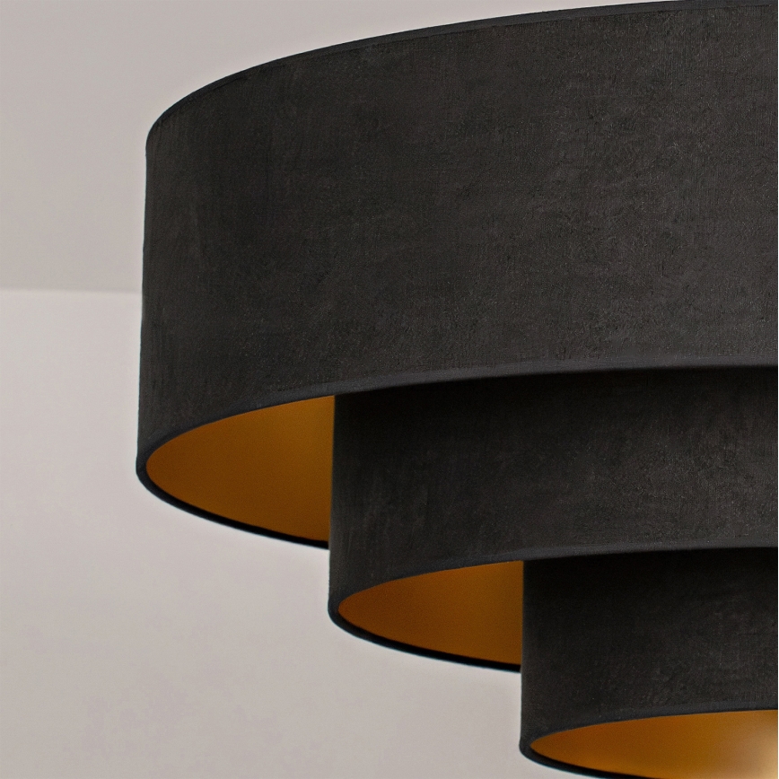 Brilagi - Pakabinamas šviestuvas su laidu LUNETA, 3xE27/60W/230V, skersmuo 80 cm, juodas/auksinis