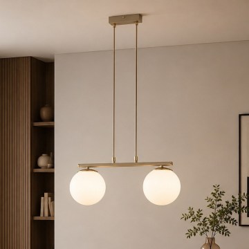 Brilagi - Pakabinamas šviestuvas su laidu MILO 2xE27/60W/230V smėlinė/auksinė