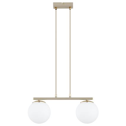 Brilagi - Pakabinamas šviestuvas su laidu MILO 2xE27/60W/230V smėlinė/auksinė