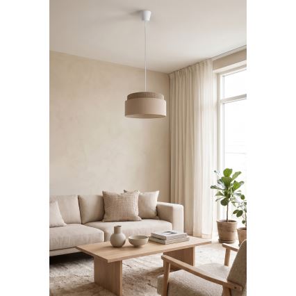 Brilagi - Pakabinamas šviestuvas su laidu PADOVA 1xE27/60W/230V skersmuo 40 cm smėlio spalvos