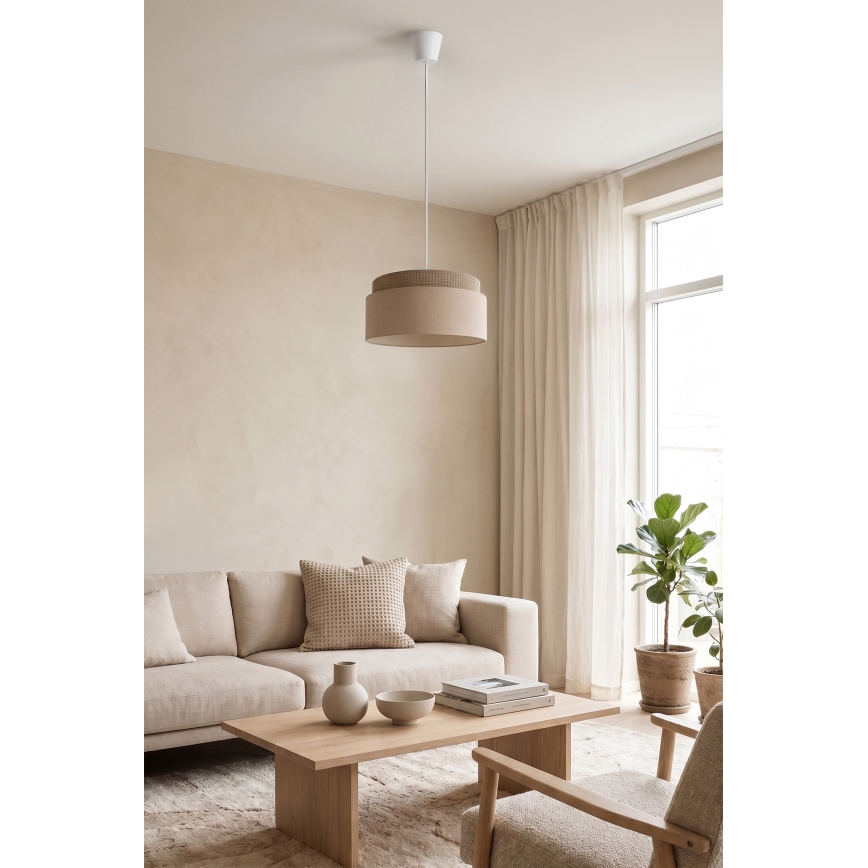 Brilagi - Pakabinamas šviestuvas su laidu PADOVA 1xE27/60W/230V skersmuo 40 cm smėlio spalvos